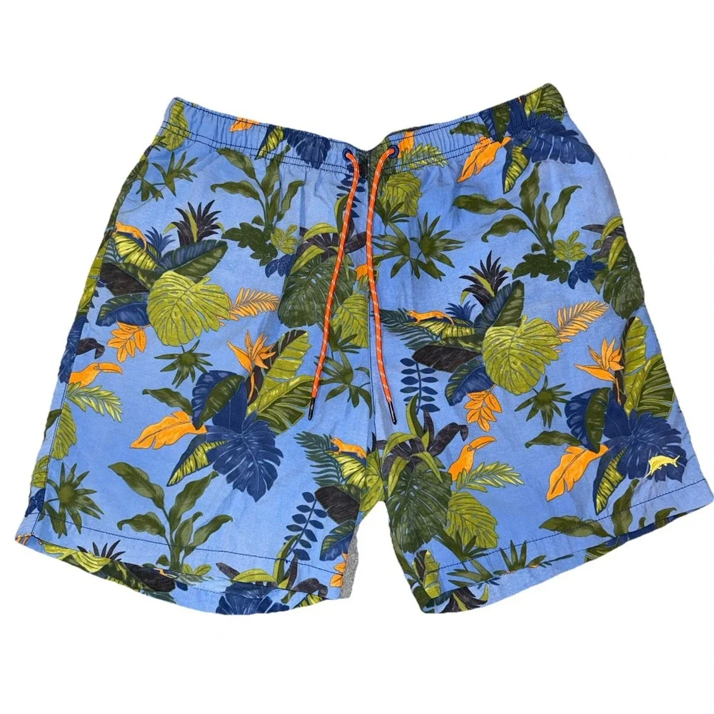 Tommy Bahama Swim Trunks Men's Large Relax Shorts Tropical Liner Beach Resort
